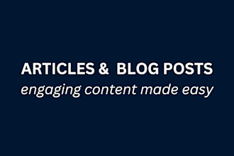 write creative, SEO focused articles and blog posts