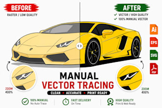 vectorize, redraw, trace and convert image to vector