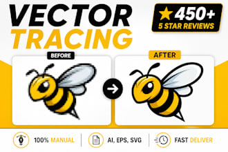 manually vector trace your logo for print ready vector file