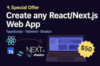 create react, nextjs, nodejs, mern typescript web app using tailwind, shadcn