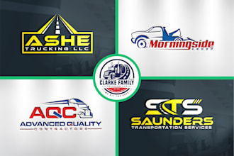 create transport logistics trucking logo design