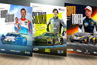 design a professional motorsport, racing poster