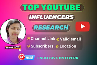 find top youtube influencer vaild email leads