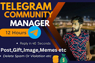 be your professional telegram community manager