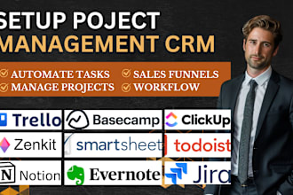 setup trello clickup evernote basecamp jira smartsheet todoist zenkit notion CRM