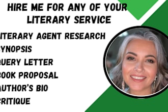 critique and write or edit query letter, synopsis, book proposal, find agent