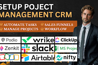 setup asana microsoft project wrike zoho slack zapier nifty podio airtable CRM