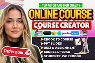 create skyrocket online course content, course creation, course curriculum ppt