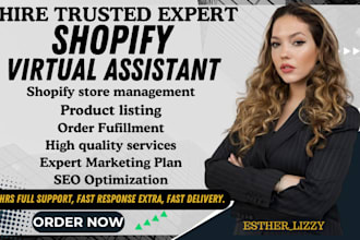 shopify website social media marketing manager, shopify store design, VA expert