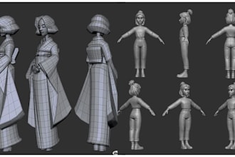 realistic 3d character design 3d game character model blender rig ue5 animation