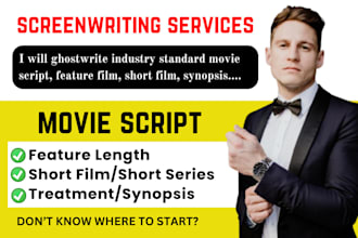 ghostwrite movie script screenplay short film feature film tv series synopsis