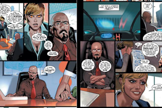 draw comic page, comic book cartoon character, graphic novel illustration, manga