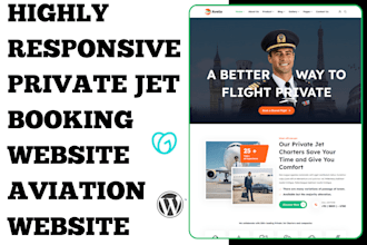 design highly responsive private jet booking website for aviation business