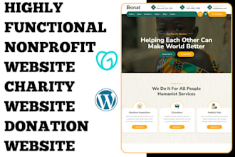 design nonprofit website for charity donation fundraising ngo website