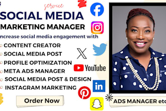 be your social media marketing manager, content creator and instagram marketing