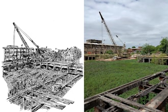 make a professional architectural hand sketch