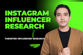 find instagram influencers for influencer research and create a list