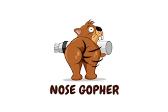 design stand out nose hair cartoon logo