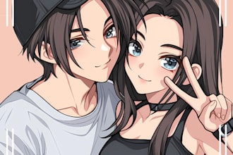 draw cute pfp anime illustration, kawaii anime portrait