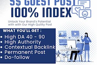 write and publish 5 guest post on high da websites with dofollow