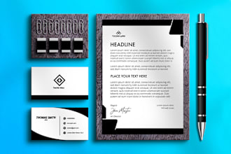 design professional and modern style business card  and letterhead