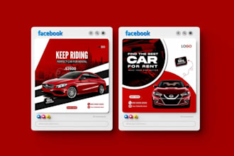 create professional poster for car rent and banner design for car repair shop