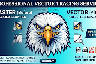 vectorize your image or logo redraw into svg using adobe illustrator