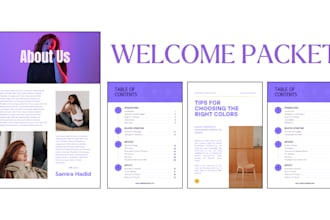 design welcome packet, ebook, information packet using canva