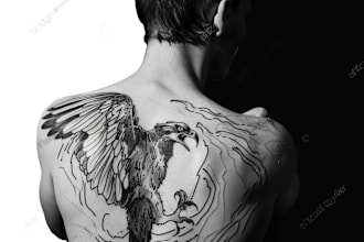 create unique custom tattoo any tattoo design, tattoo artist