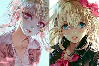 draw anime chibi art character design for profile, stream