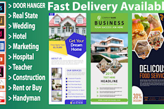 design rack card, door hanger, postcard, dl flyer in 2 hours