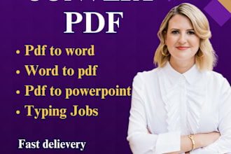 convert pdf to word, images to word, typing services, excel data entry
