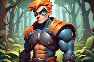 draw a vector 2d character, cartoon character