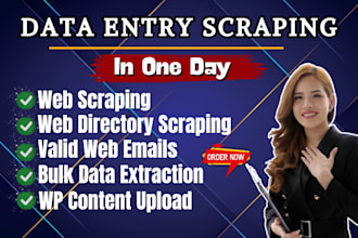 do web scraping bulk data extraction web scraper and valid web emails in one day
