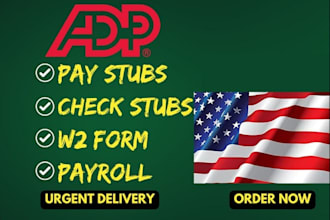 design adp paystubs, paychecks, salary slips and payroll
