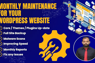provide monthly wordpress website maintenance as your website manager