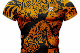 create a custom sublimation bjj rashguard design for the MMA