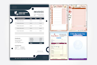 design cash memos, invoices,  sticky notes, or bill books