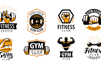 design physical fitness, bodybuilding, gym, yoga logo