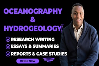 write oceanography and hydrogeology research and summaries
