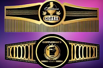 do modern cigar bands, labels, box logo or minimalist design