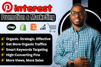 do pinterest promotion for etsy, shopify and ebay store to get sales and traffic