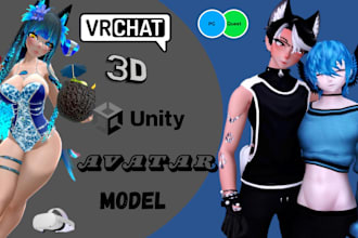 do custom vrchat furry avatar 3d nsfw fursona model vr vrc vtuber character
