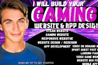 gaming website tournament website tech article video game gaming app website