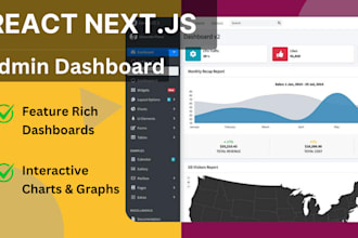 develop professional react nextjs admin dashboard