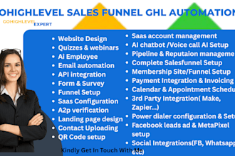 do gohighlevel account setup landing page workflows and automation sales funnel