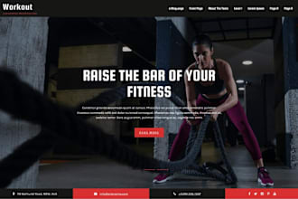 design modern wordpress fitness website gym website yoga website with SEO optin