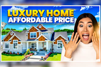 design attractive real estate youtube thumbnail
