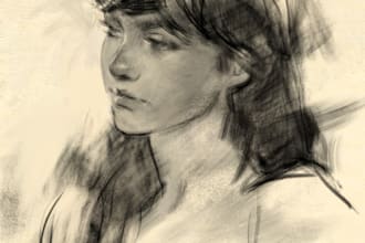 original portrait charcoal drawing