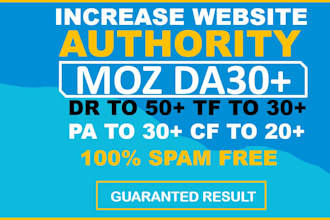 increase domain authority moz da ahrefs domain rating dr and trust flow tf